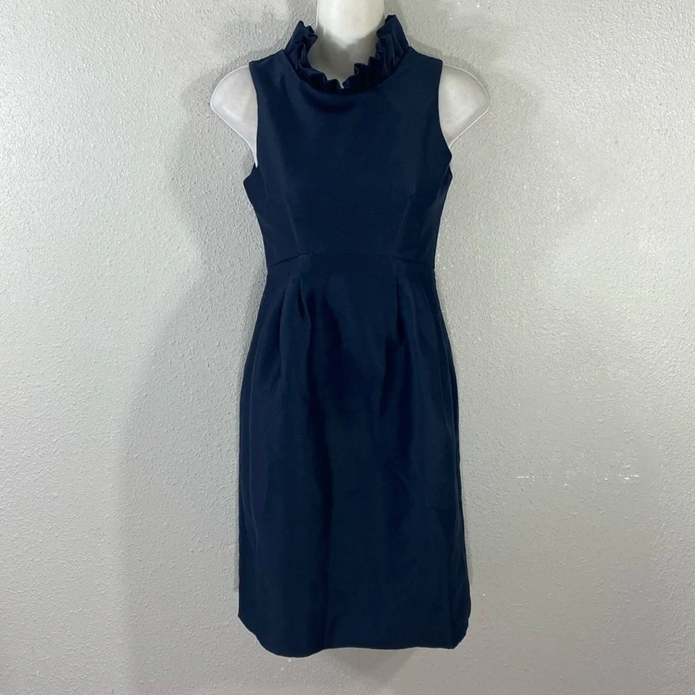 Camilyn Beth Navy Blue Go Go Dress Satin Formal Gold Button Dress 0 FF9 - Picture 9 of 15
